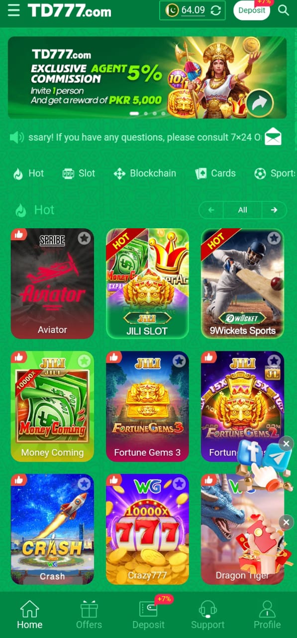 TD777 game dashboard