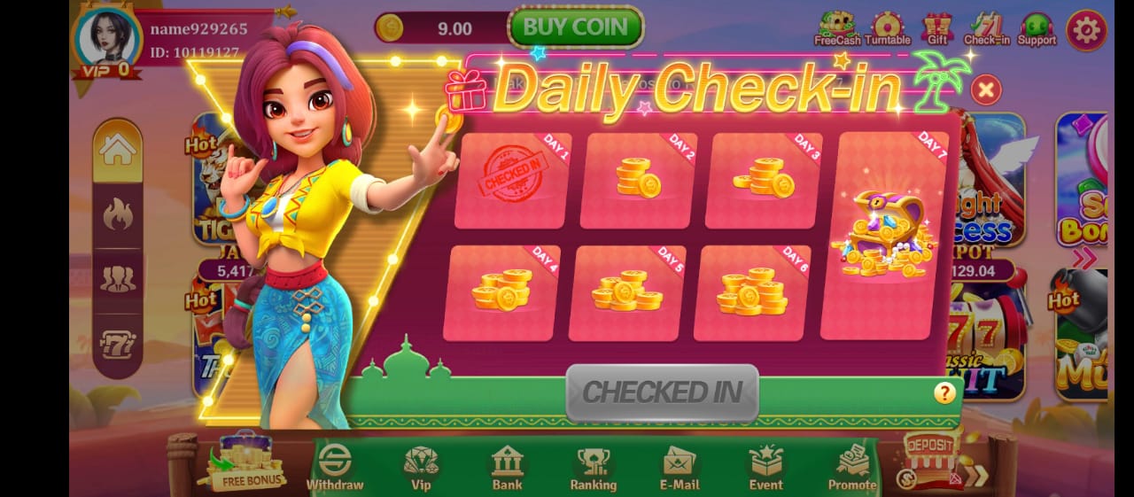 77 vip check-in bonus
