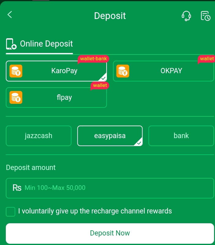 llyy game deposit